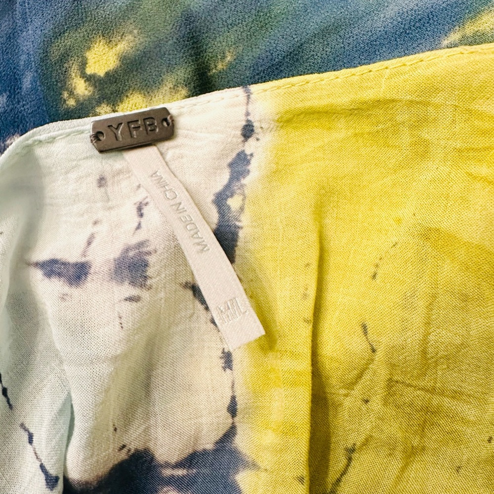 🌟YOUNG FABULOUS BROKE YFB Cyrilla Tie Dye Kaftan Dress in Zest Reef Wash 🌟 M/L - Picture 14 of 16